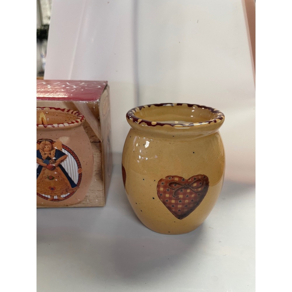 Giftco Country Angel Ceramic Crock Candle Tan Primitive Farmhouse Decor 05125 - Picture 10 of 14